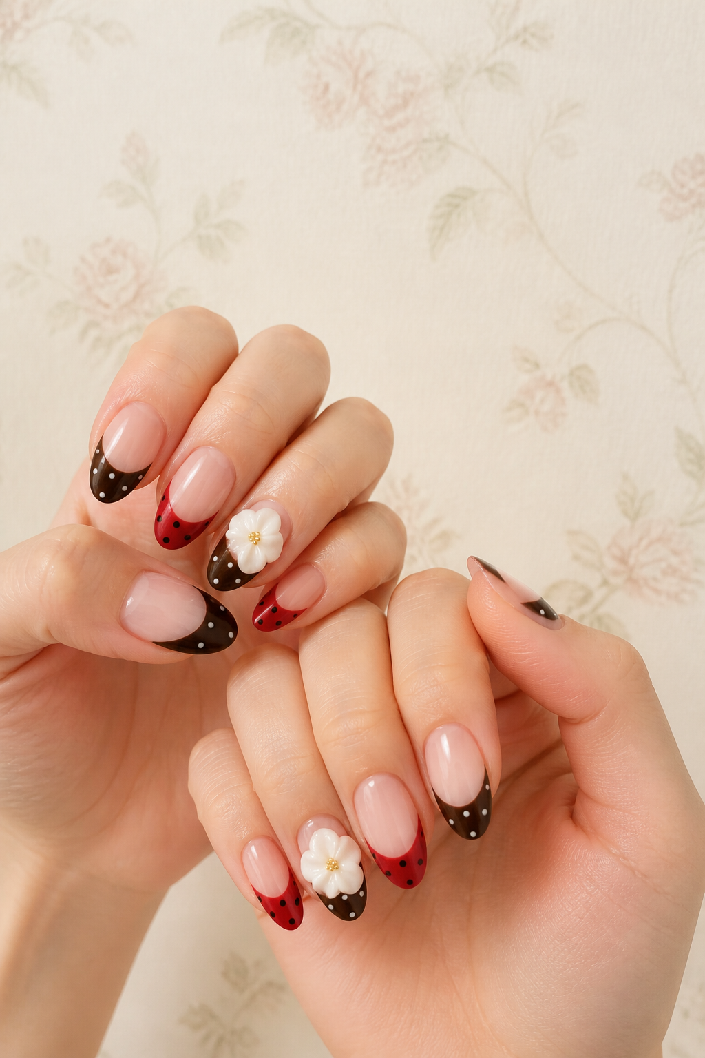 Cocoa & Scarlet Blossom Press - On Nails