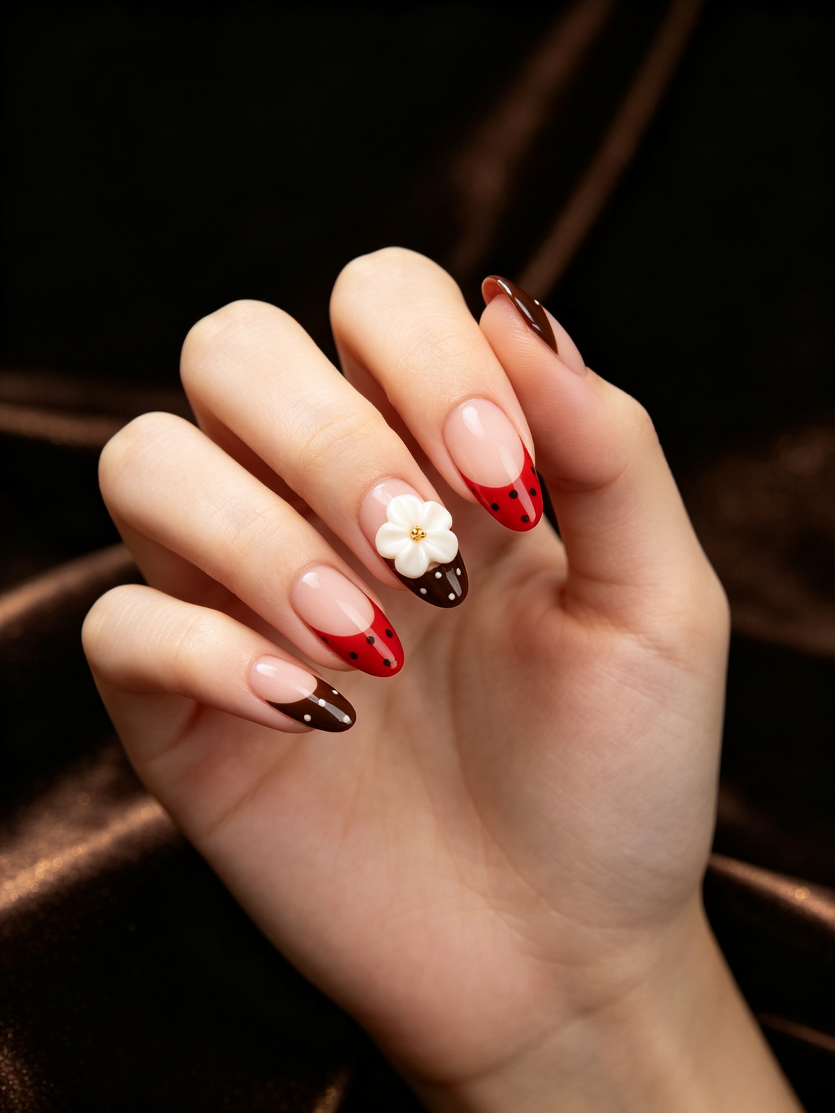 Cocoa & Scarlet Blossom Press - On Nails