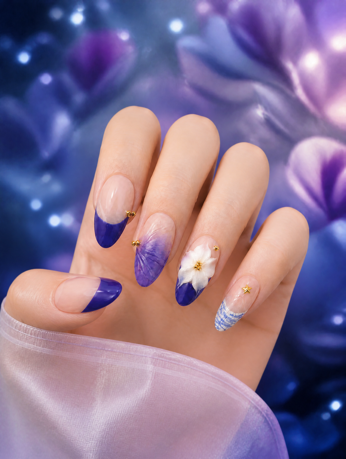 Violet Bloom | Purple Floral Nails