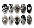 Silver Eclipse - Short Almond Gothic Press-On Nails