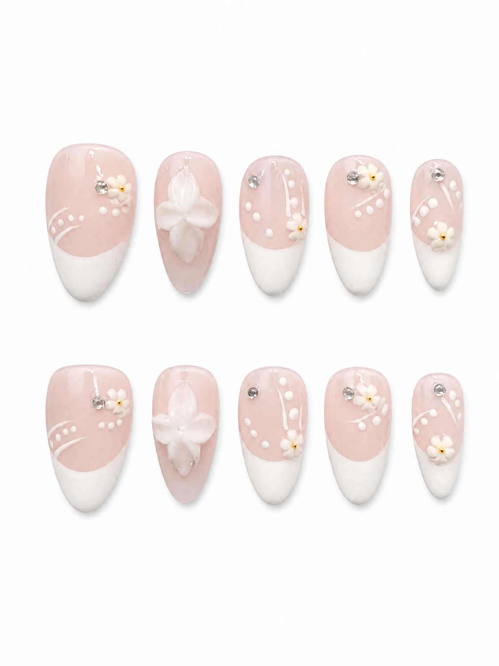 Petal Whisper - Floral French Press - On Nails
