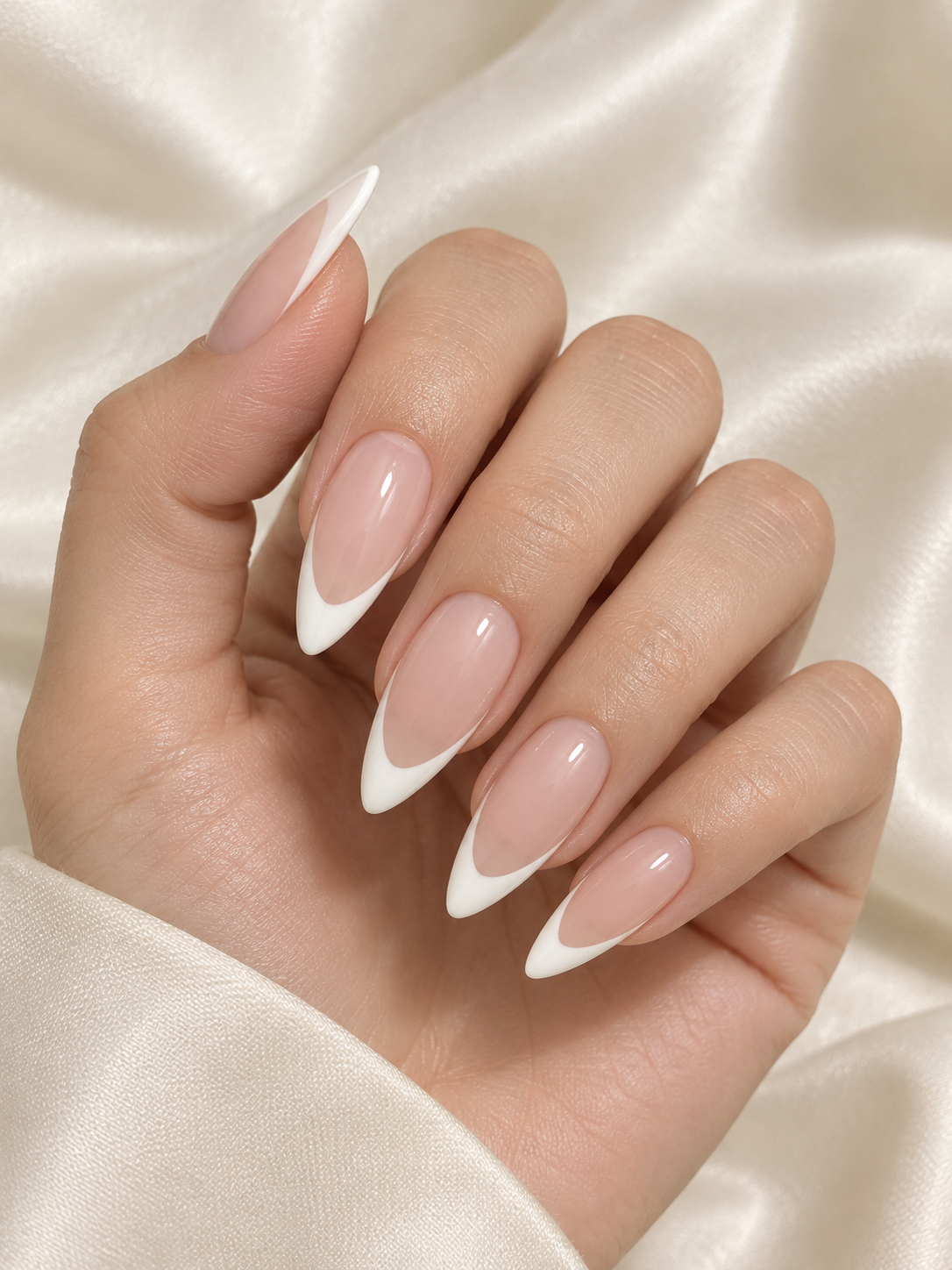 Classic Nude Pink French Tip Press - On Nails