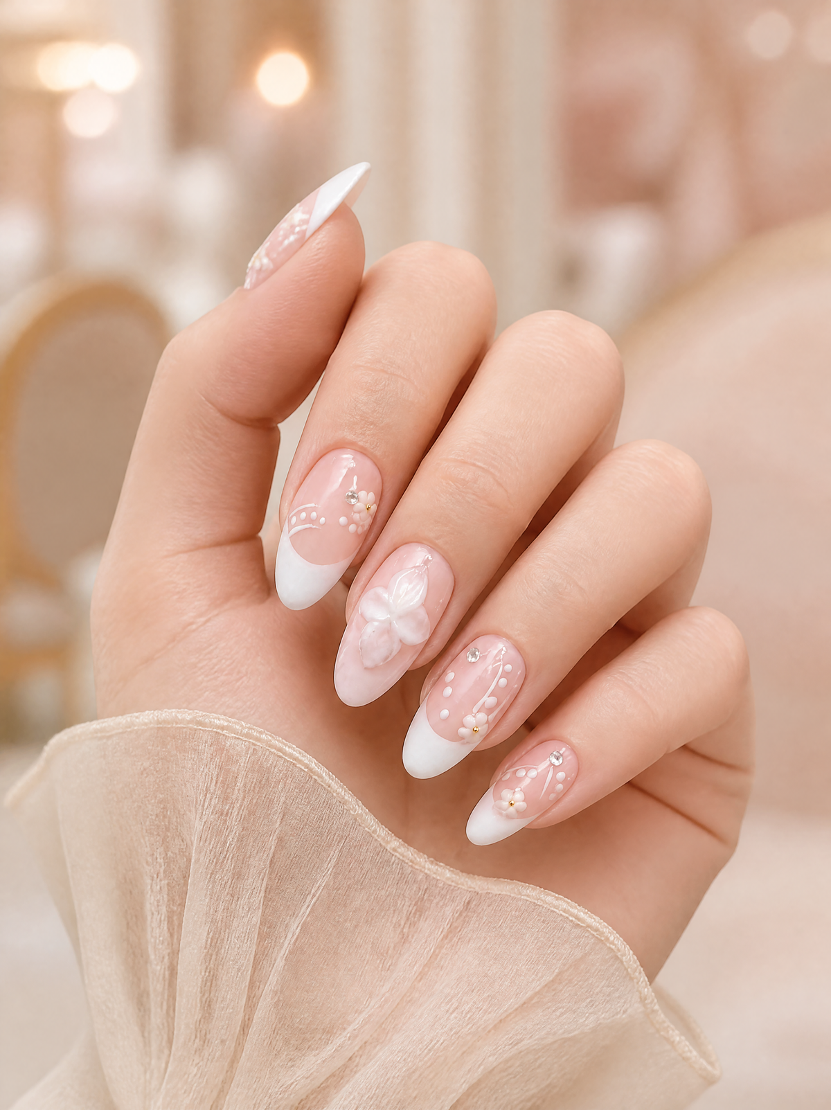 Petal Whisper - Floral French Press - On Nails