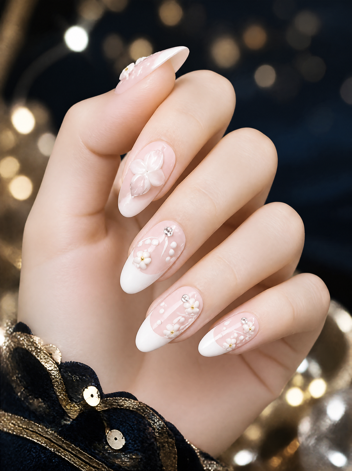 Petal Whisper - Floral French Press - On Nails