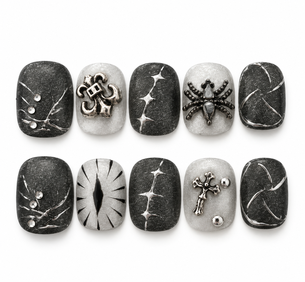 Moonlit Mystery - Short Round Gothic Press - On Nails