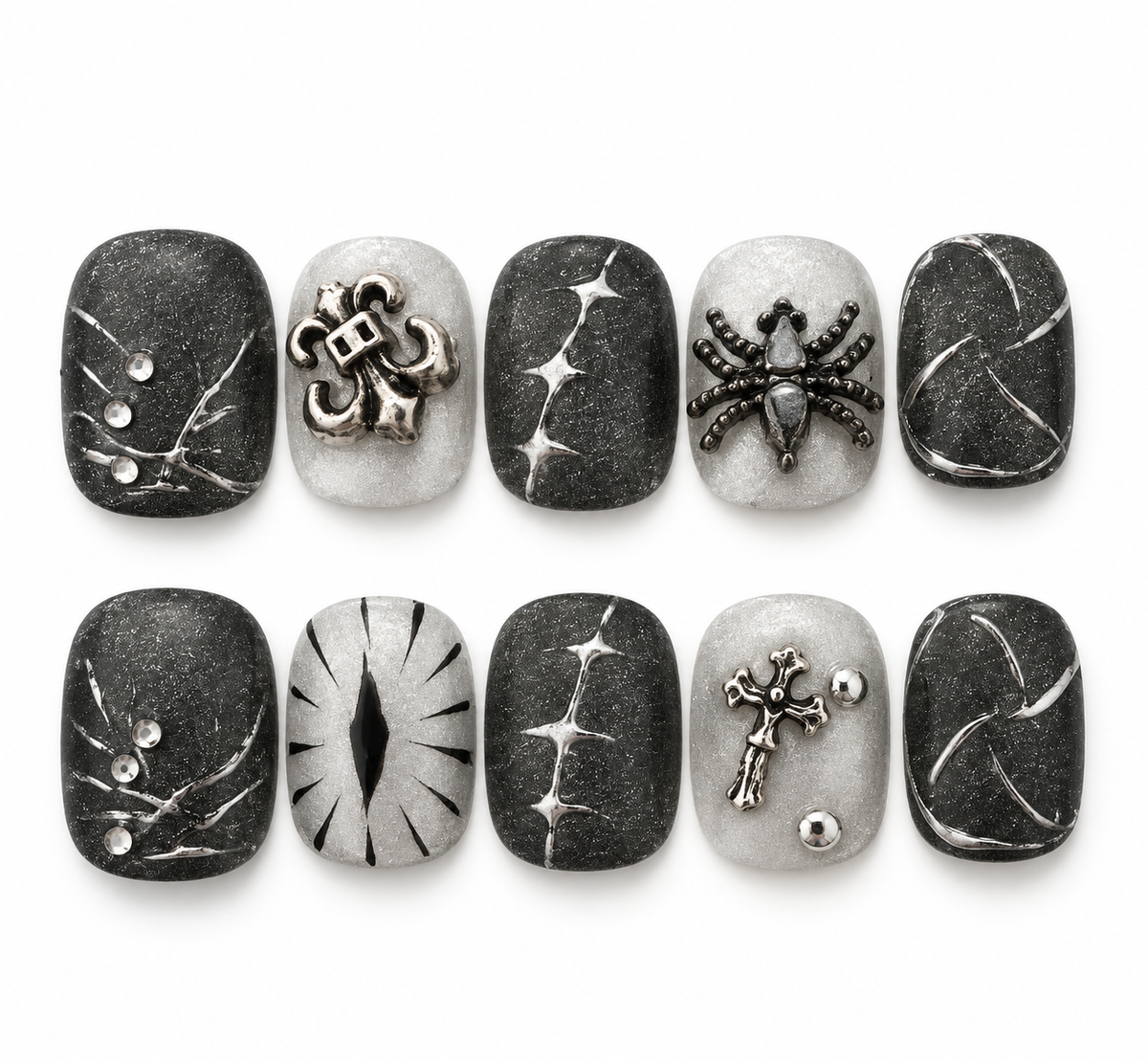 Moonlit Mystery - Short Round Gothic Press - On Nails