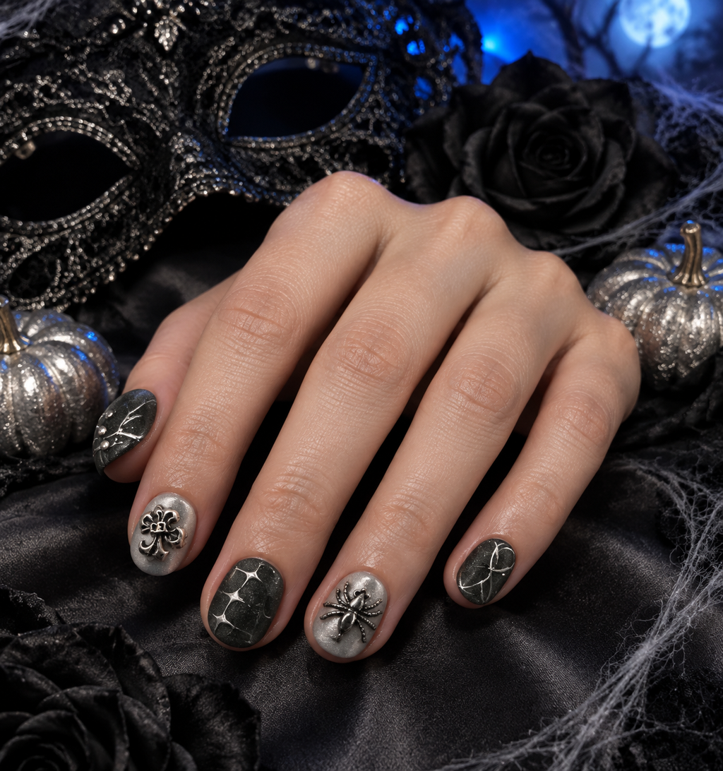 Moonlit Mystery - Short Round Gothic Press - On Nails