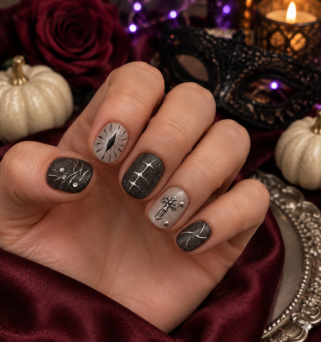 Moonlit Mystery - Short Round Gothic Press - On Nails