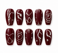 Crimson Enchantment - Burgundy & Silver Press - On Nails