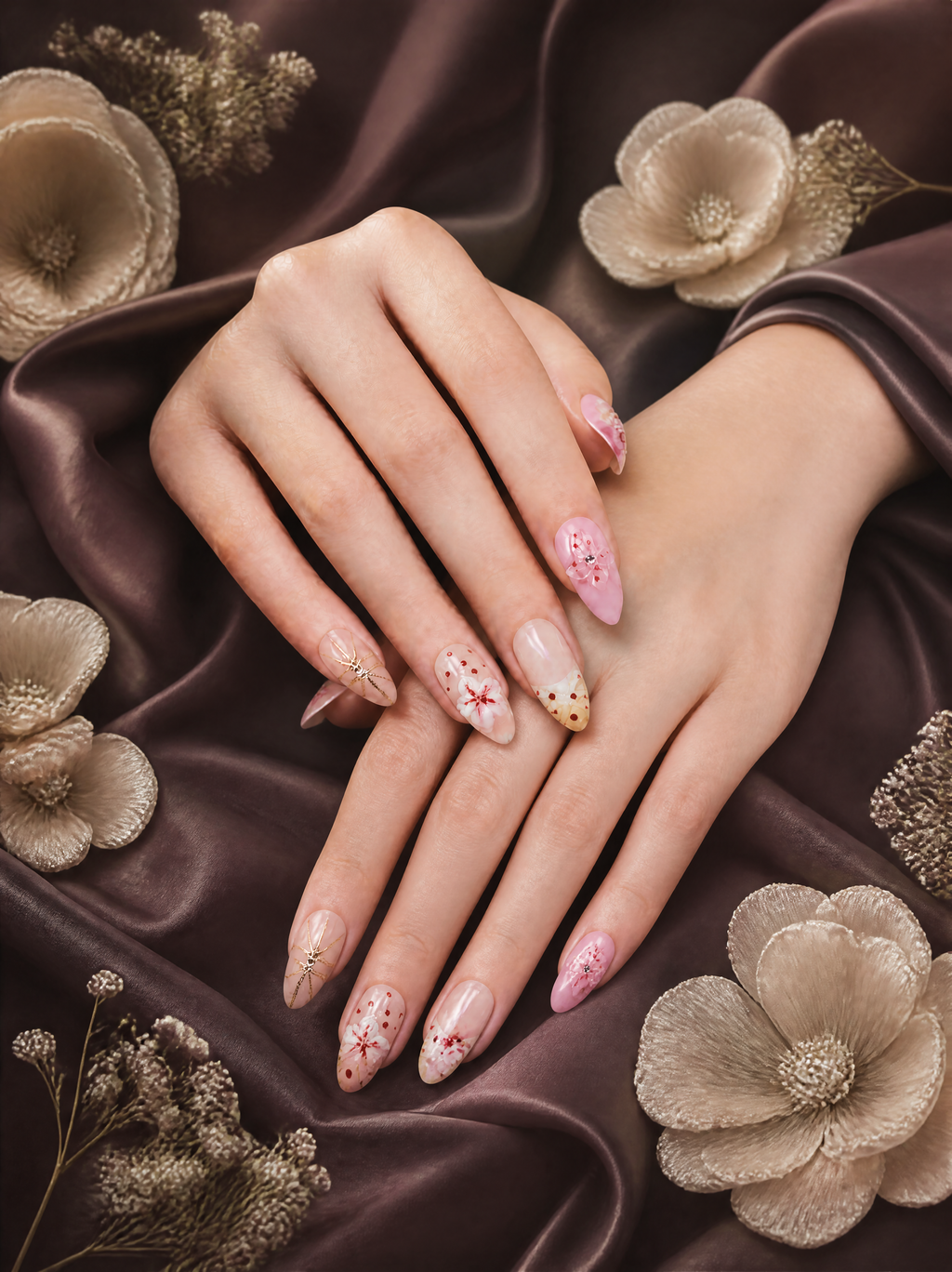 Blush Petal - 3D Floral Nail Set