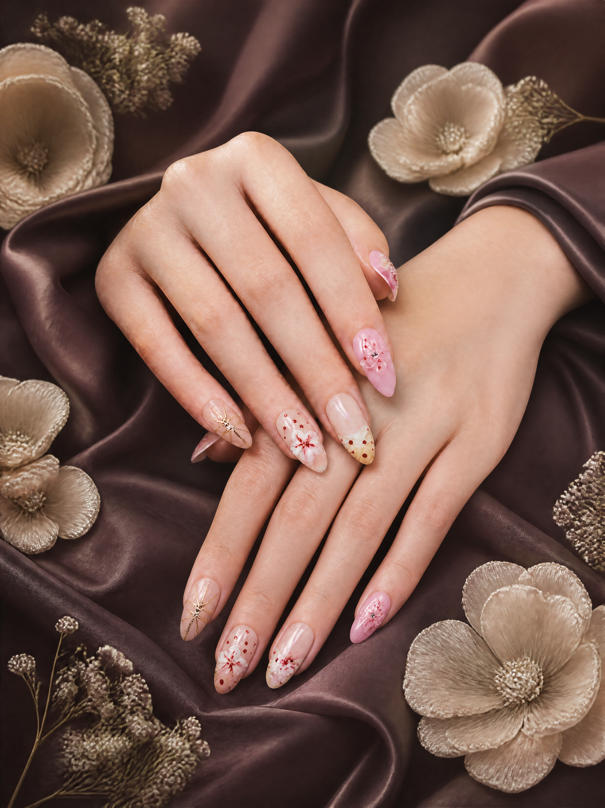 Blush Petal - 3D Floral Nail Set