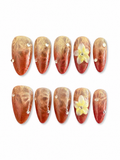 Golden Sunset Floral Press - On Nails