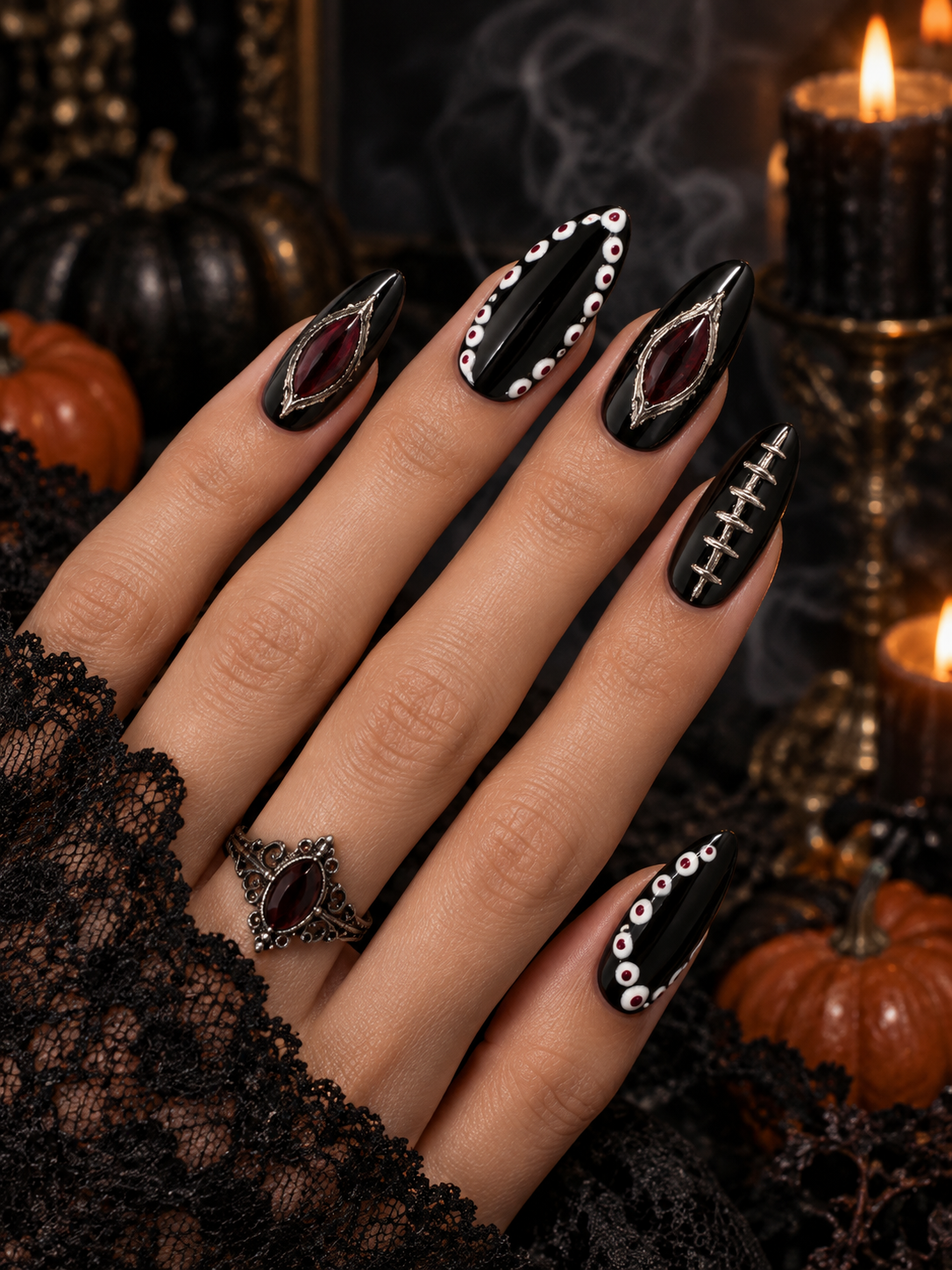 Midnight Spell- Gothic Halloween Press-On Nails