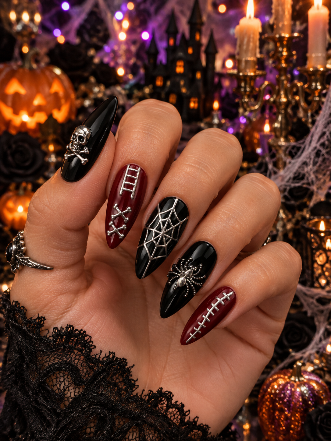 Haunted Velvet - Gothic Halloween Press-On Nails