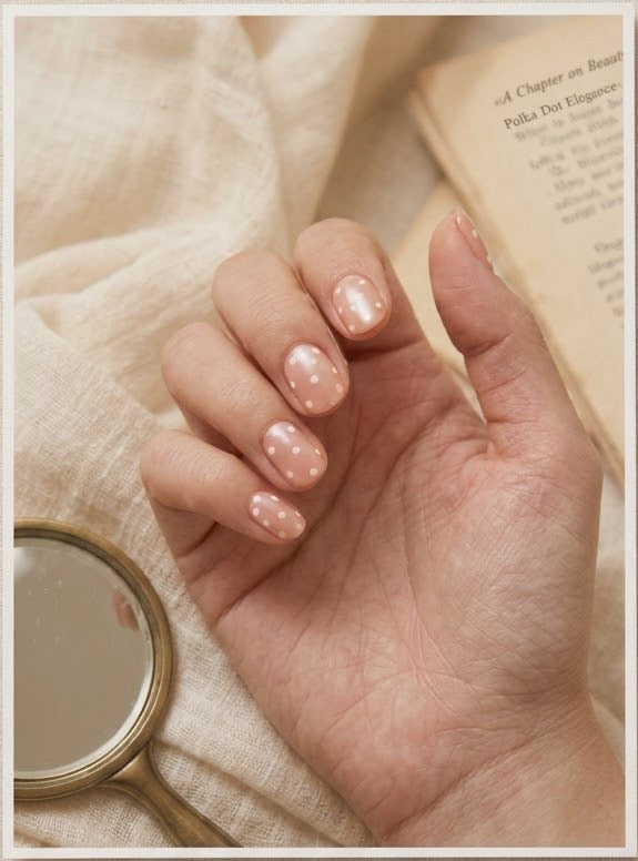 Blush Dot - Glossy Pink Polka Dot Nails