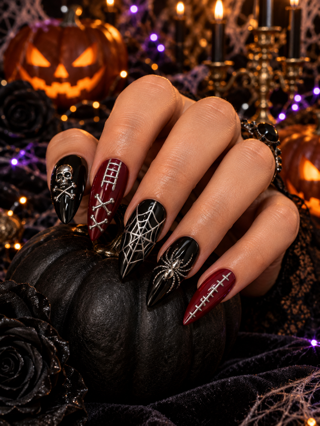 Haunted Velvet - Gothic Halloween Press-On Nails