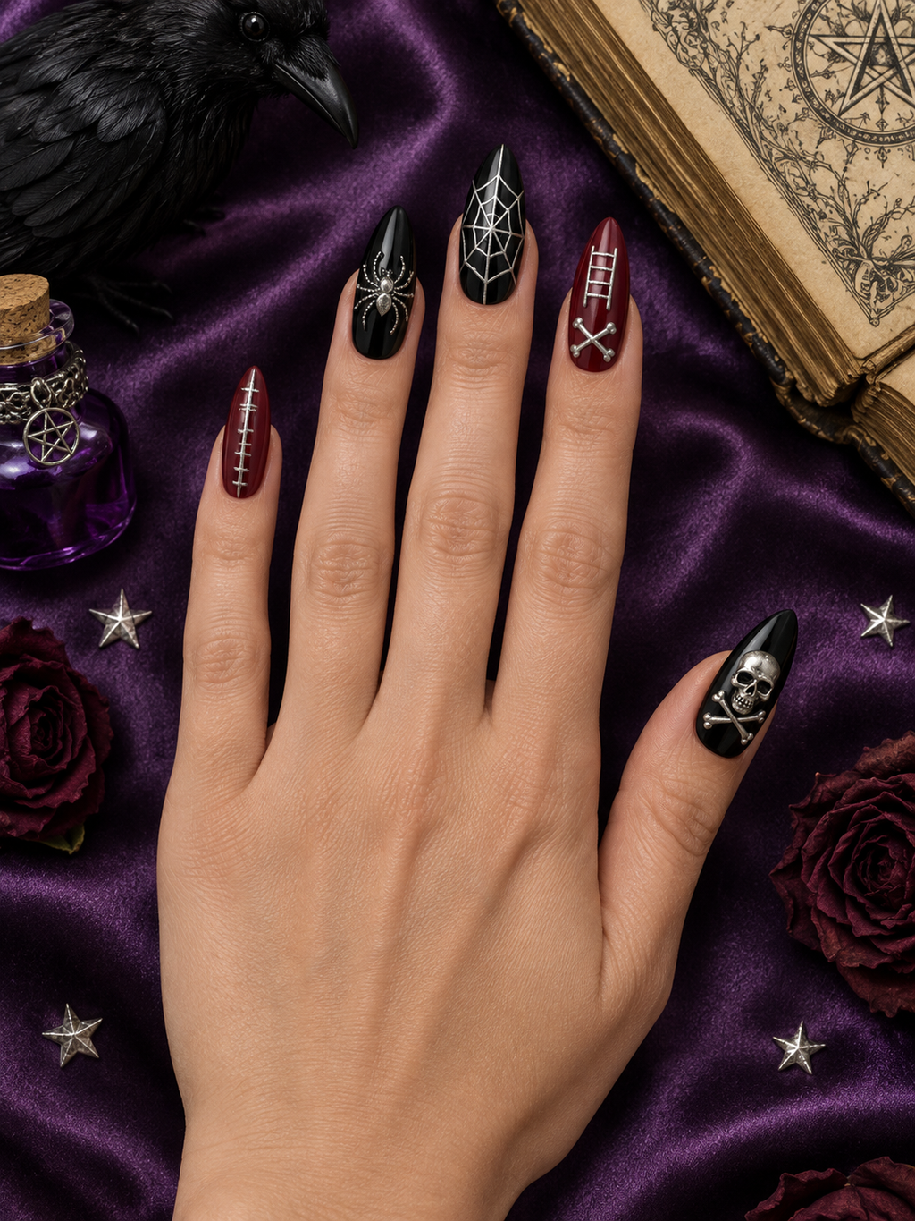 Haunted Velvet - Gothic Halloween Press-On Nails