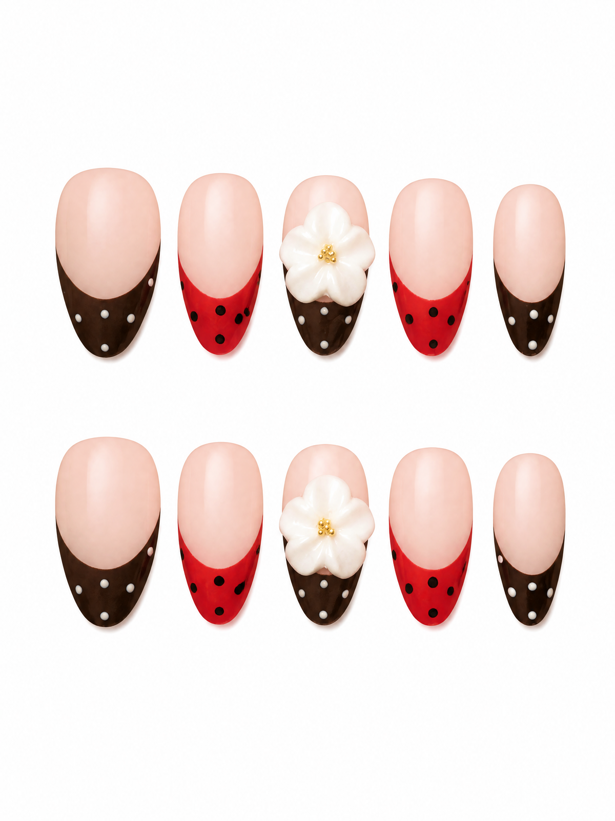 Cocoa & Scarlet Blossom Press - On Nails